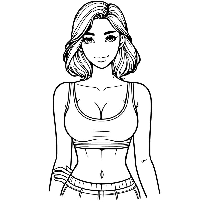 realistic woman with nice crop top