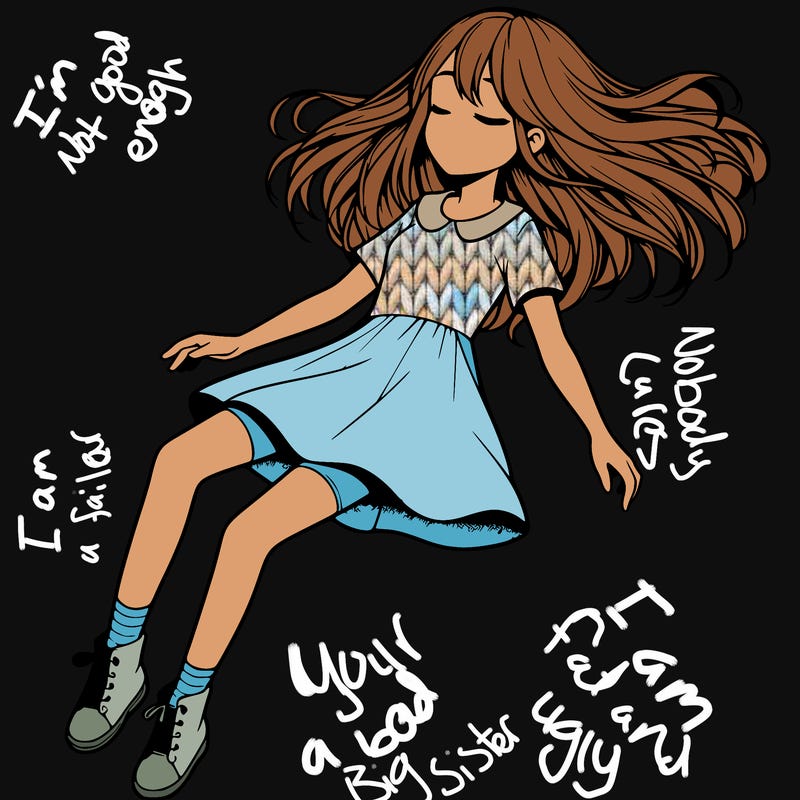 realistic girl floating