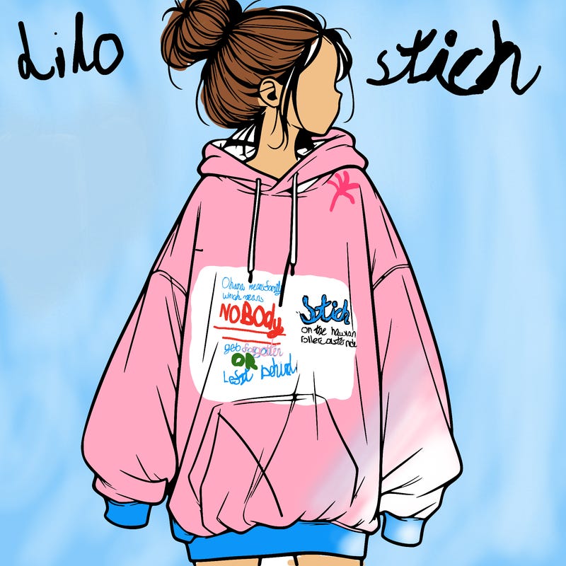realistic girl with a oversized sweatshirt on and a bun
