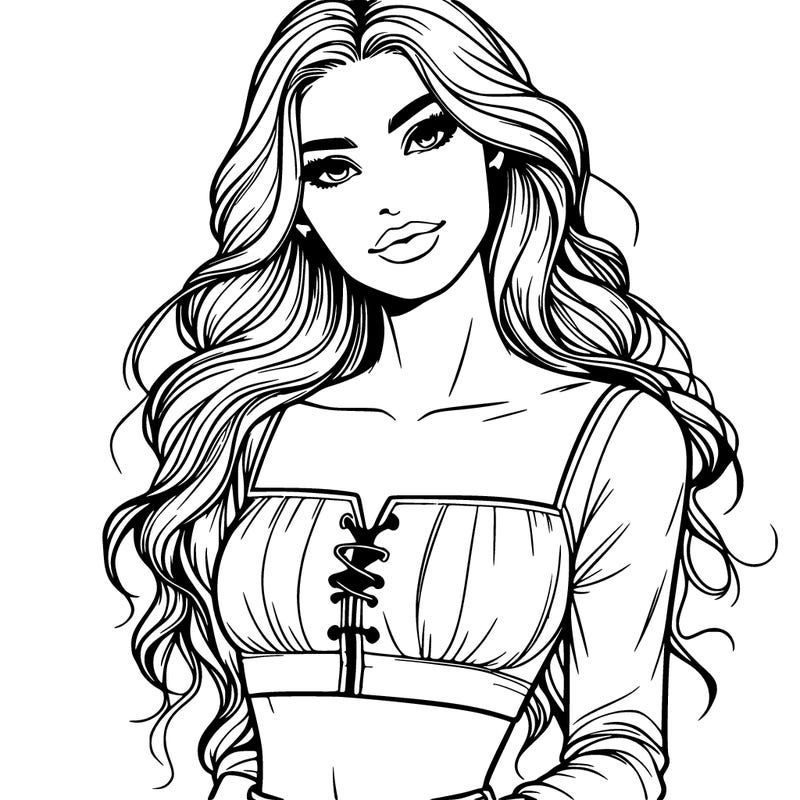 realistic woman in crop top beautiful