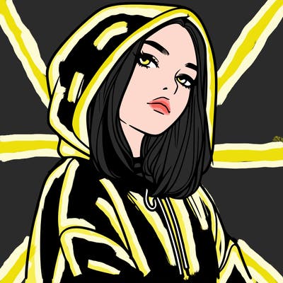 a realistic girl in a hoodie