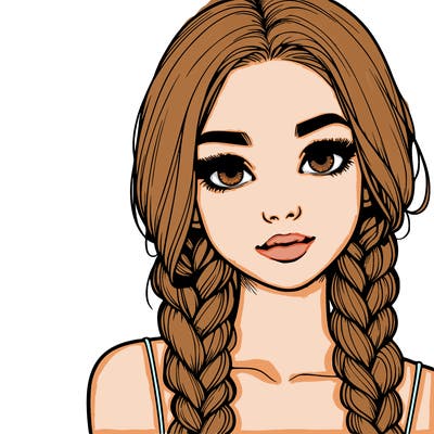 realistic girl with braids