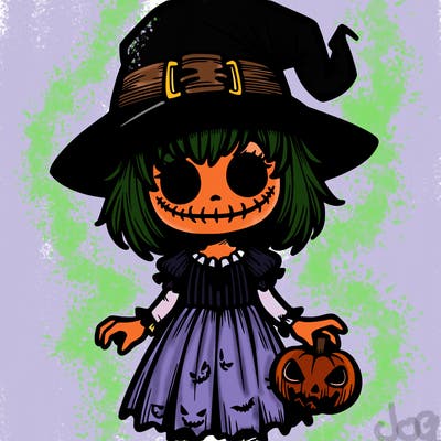 halloween scary girl in costume