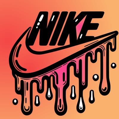 dripping nike logo