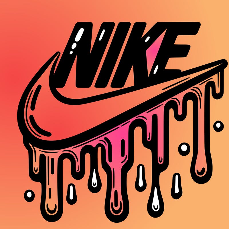 dripping nike logo