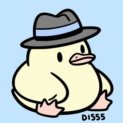 aesthetic duck with a hat