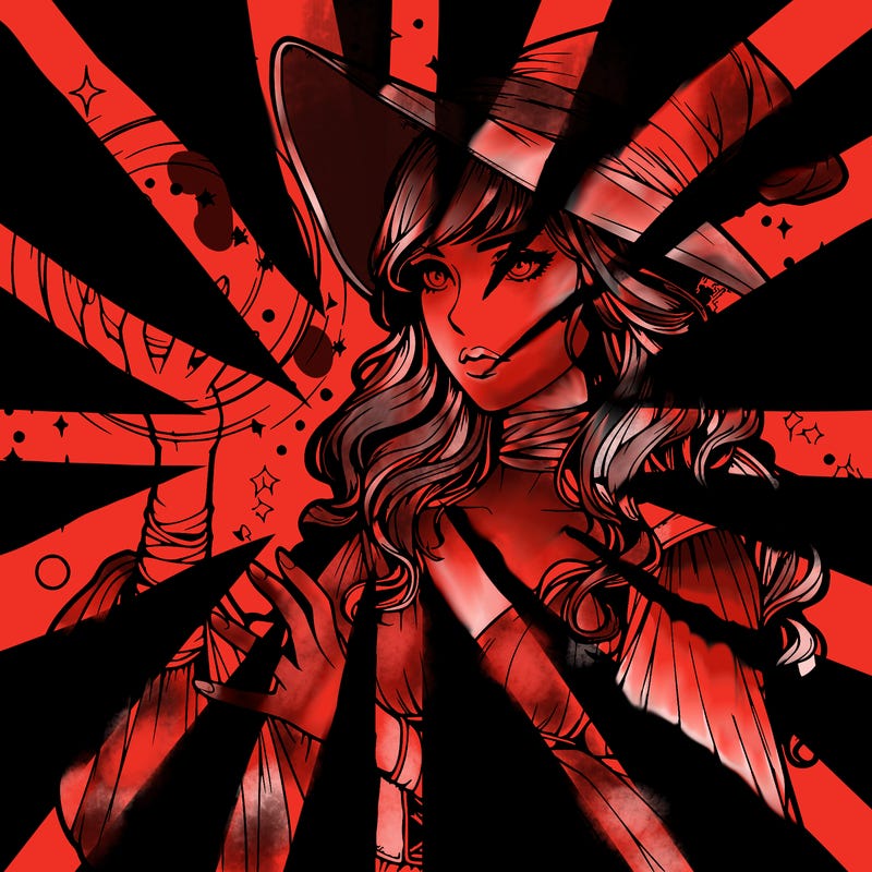 realistic women sorcerer using magic