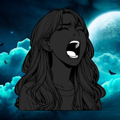 screaming realistic, girl