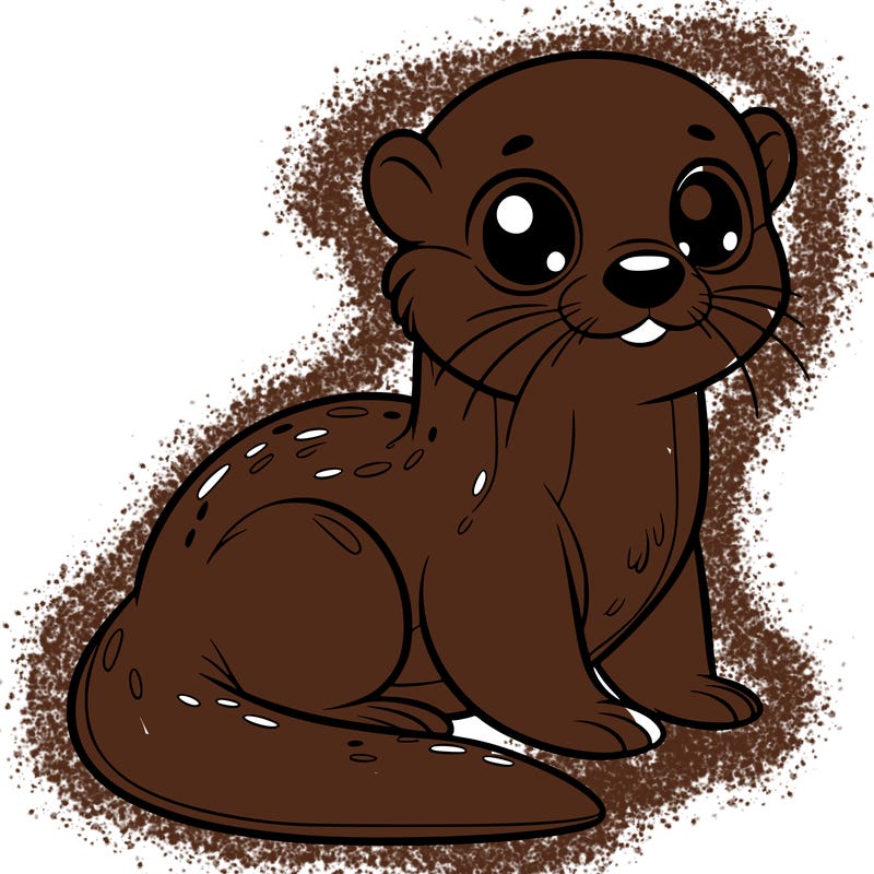 otter, big eyes, full body