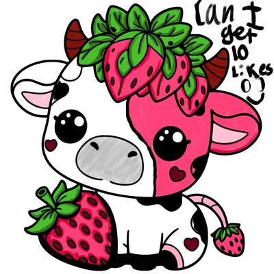 cute strawberry cow