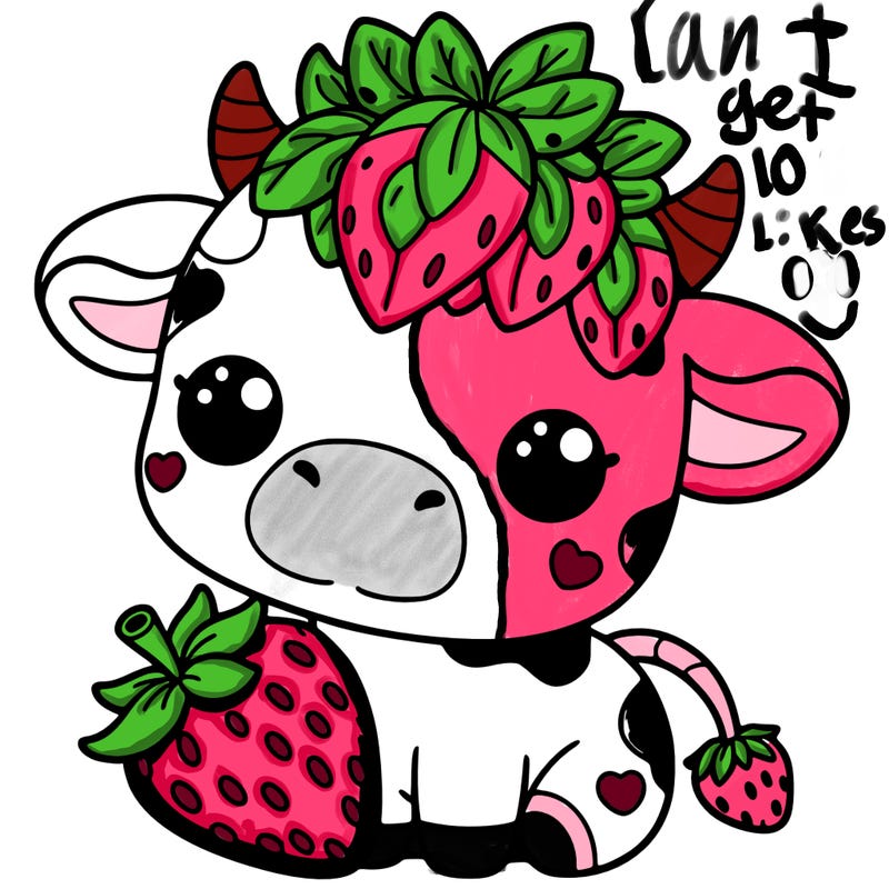cute strawberry cow