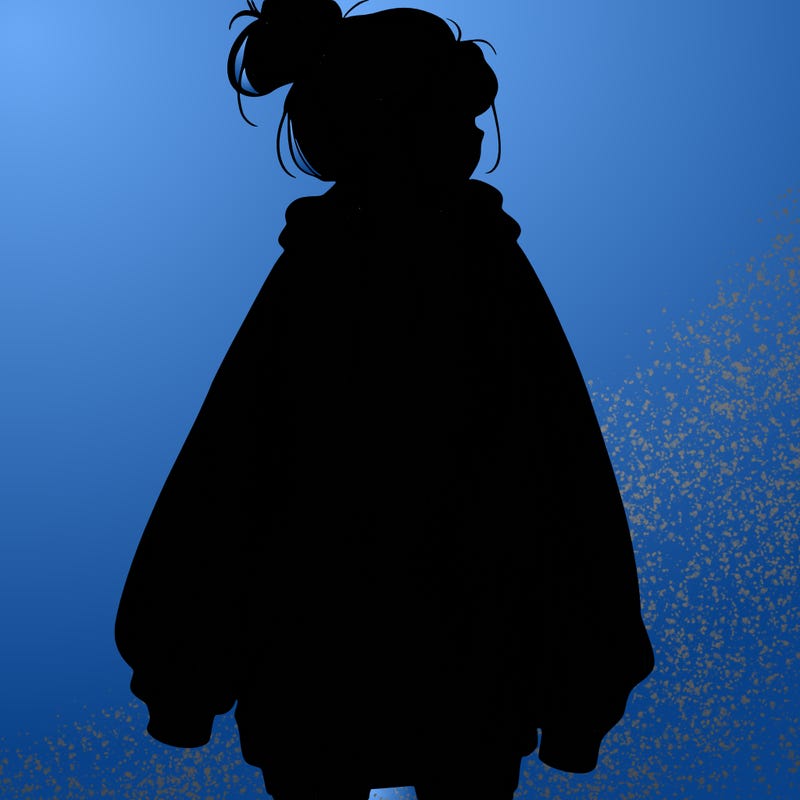 realistic girl with a oversized sweatshirt on and a bun