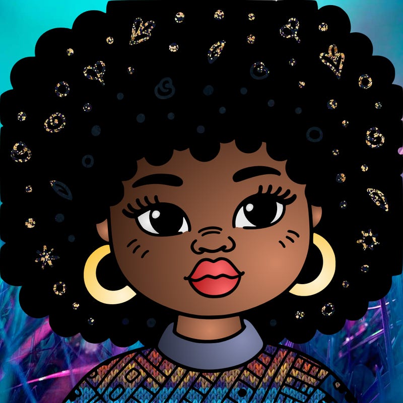 curvy girl with afro hair