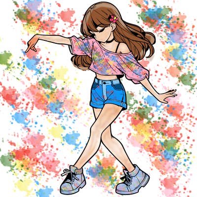 realistic girl danceing