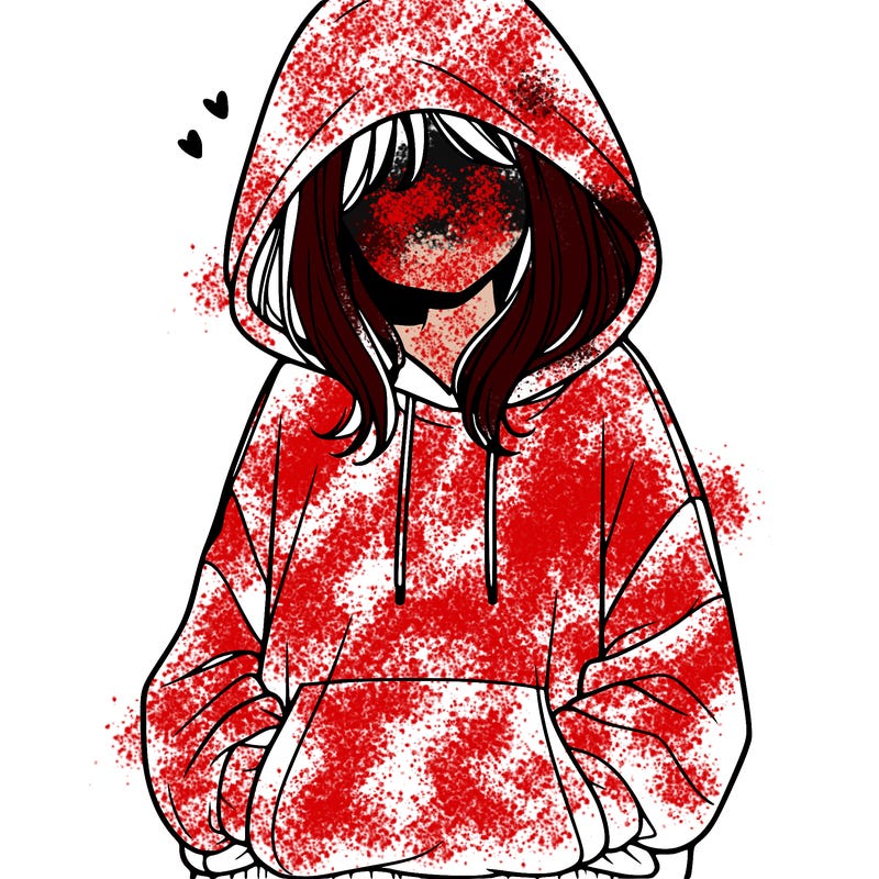 a girl in a over sized huddy