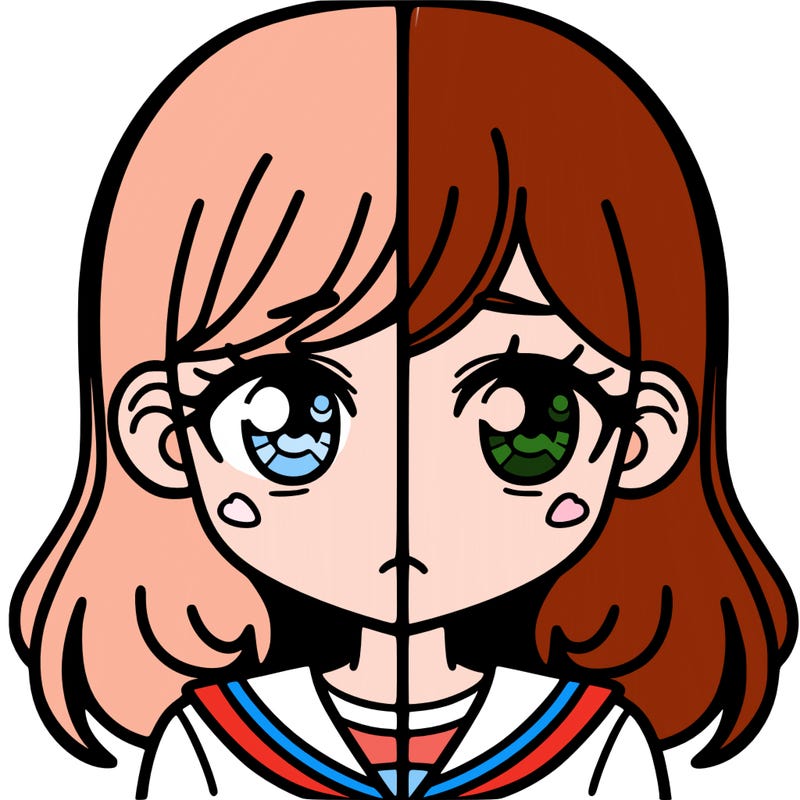 a split of a girl