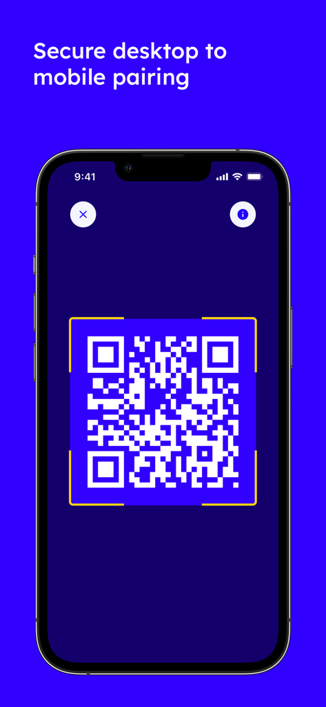 A QR code displayed on a smartphone screen for secure desktop to mobile pairing in the ProctorExam app