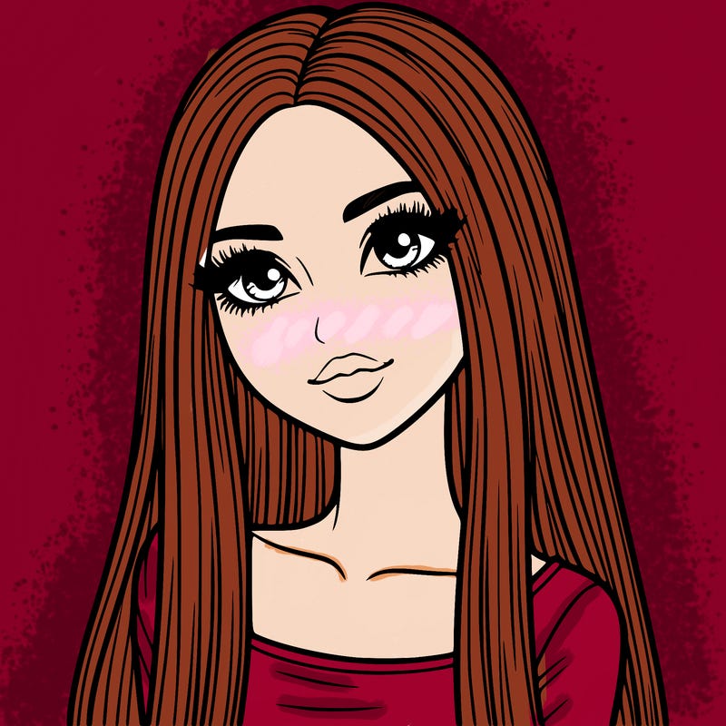 realistic girl with straight and long hair