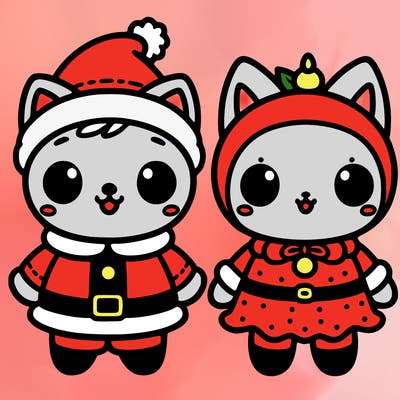 gumball and darwin with christmas clothes