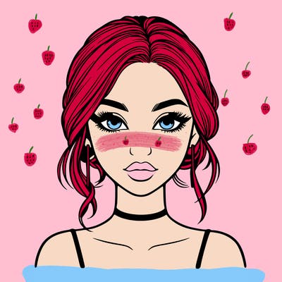 realistic girl with makeup on