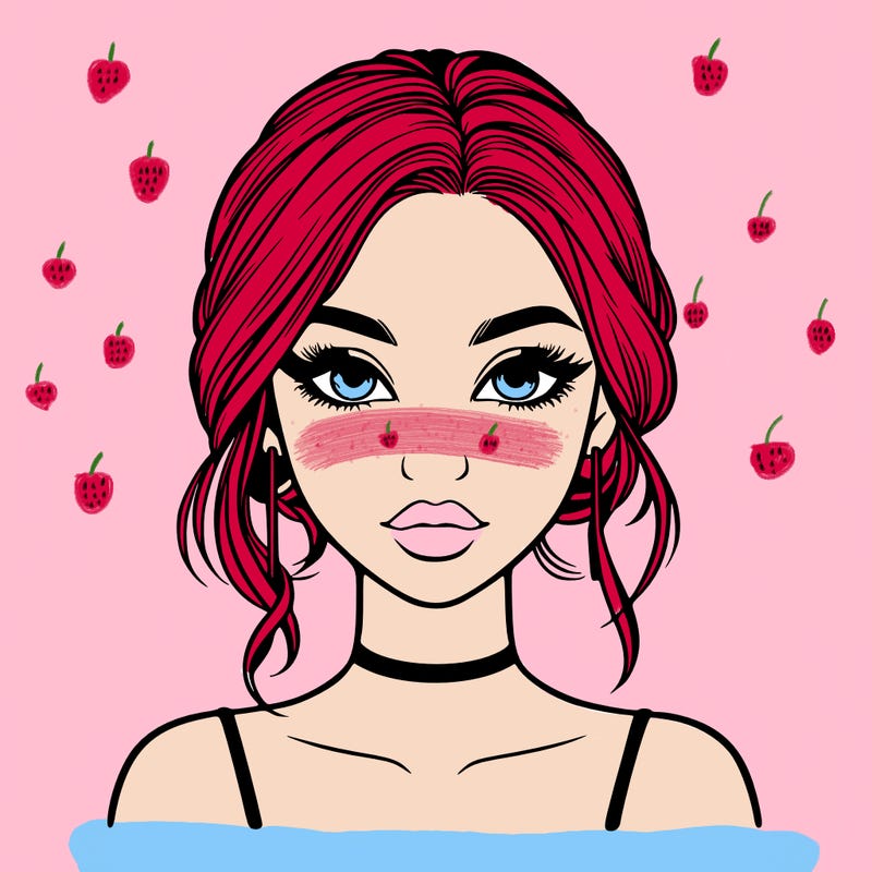 realistic girl with makeup on