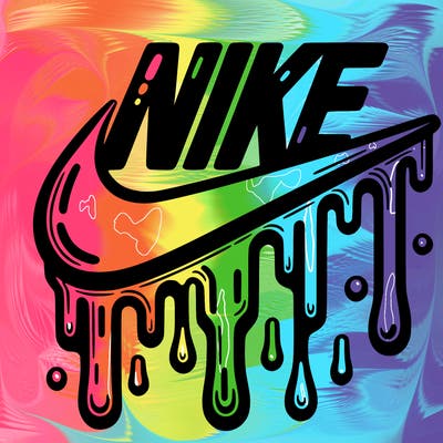 dripping nike logo