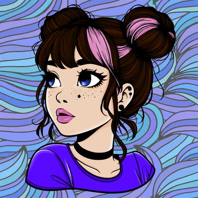 realistic girl with spacebuns