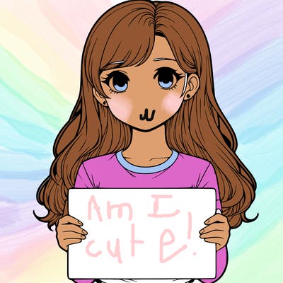 realistic girl holding a sign