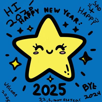 happy new year 2025 star wish