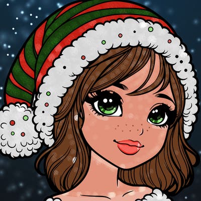 realistic christmas girl