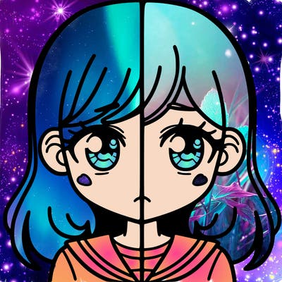 a split of a girl