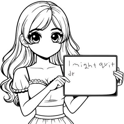 realistic pretty girl holding blank sign