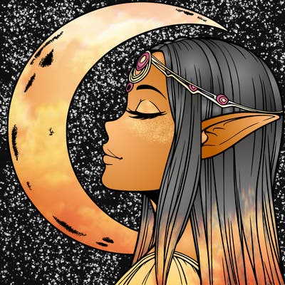 a realistic moon elf