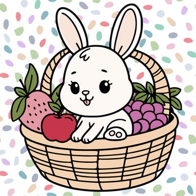 bunny in a fruit basket