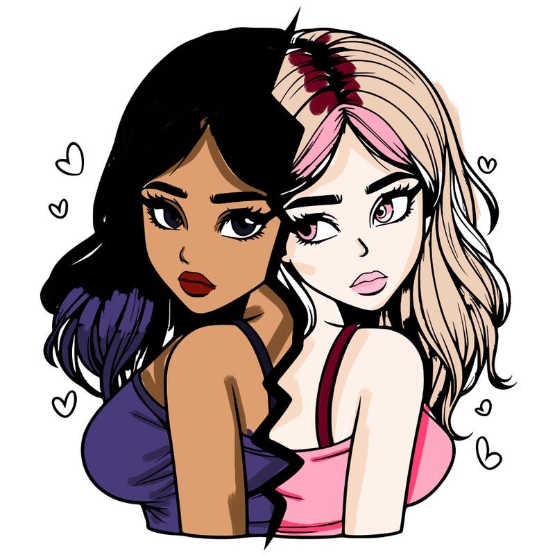 realistic girl split