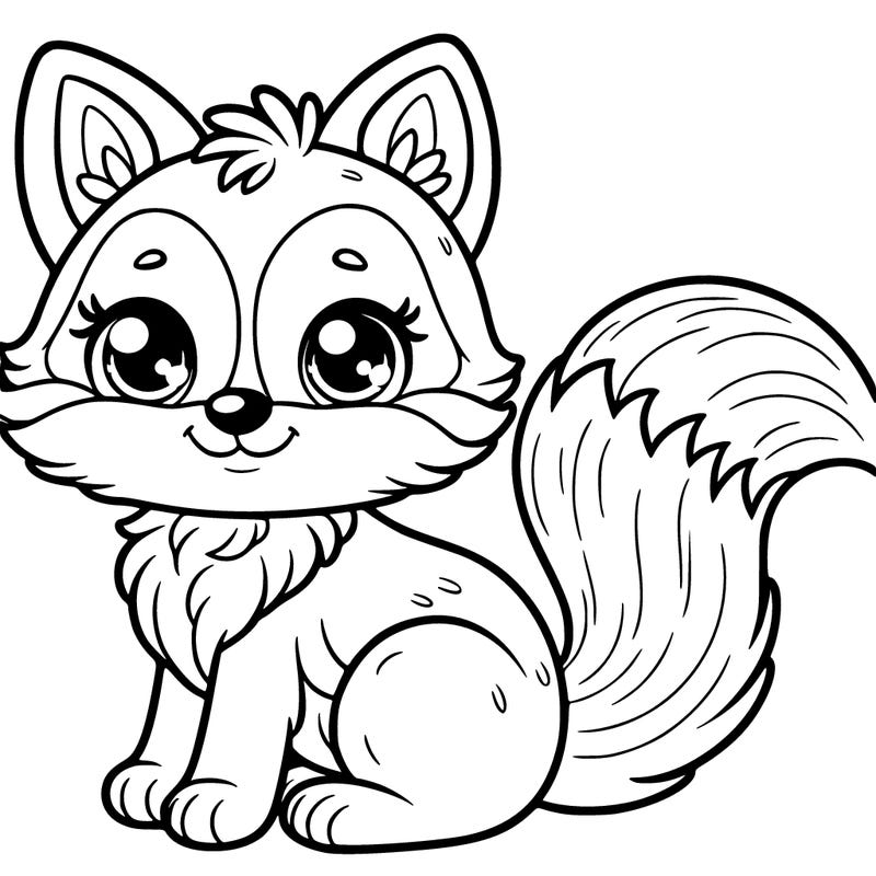 fox with big sweet eyes and a beautiful tail