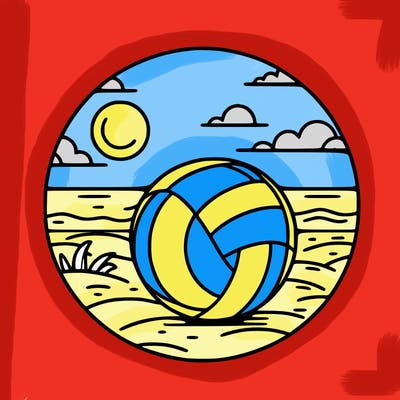 volleyball on a beach