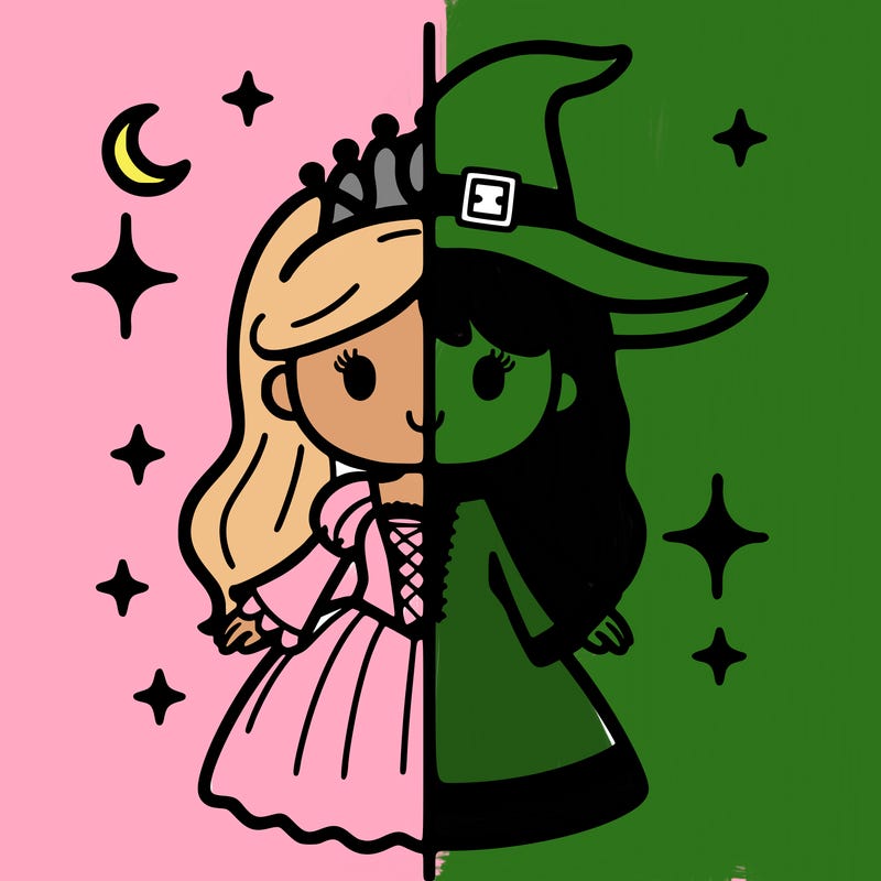 split princess and witch