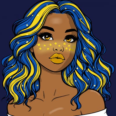 realistic girl with wavy hair and lips