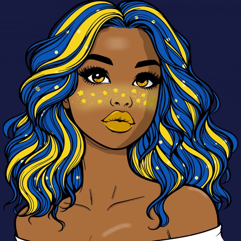 realistic girl with wavy hair and lips