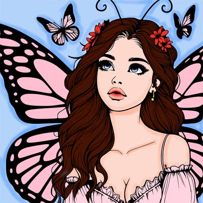 butterfly fairy realistic girl