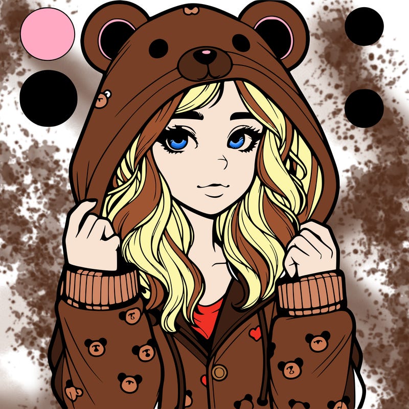 realistic girl in a animal pjs hoodie