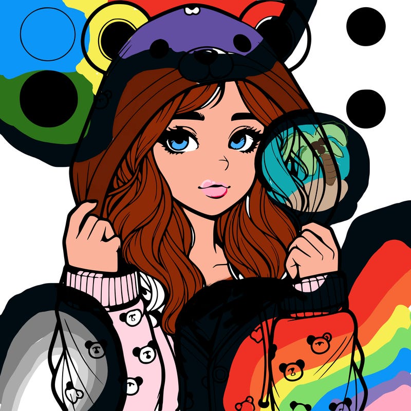 realistic girl in a animal pjs hoodie