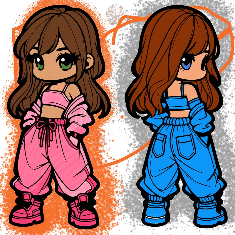 girl in crop top and baggy pants