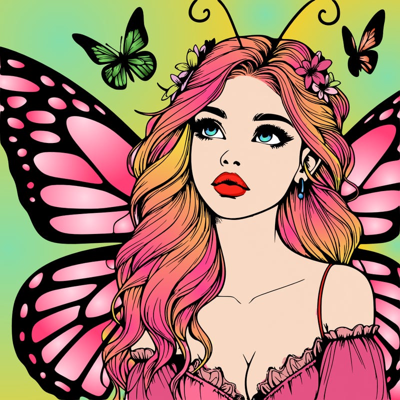 butterfly fairy realistic girl