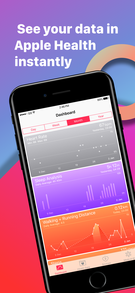 Panel de la aplicación Power Sync para Fitbit mostrando métricas de salud sincronizadas, incluyendo análisis de ritmo cardíaco y sueño