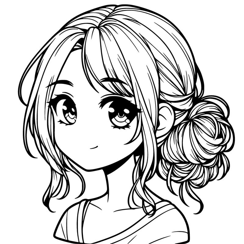 realistic girl with cute hair