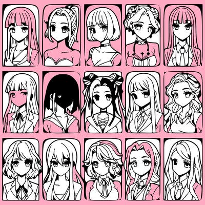 girls that look diffrent anime