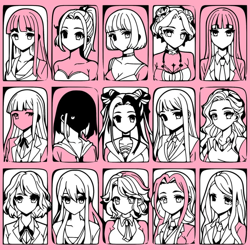 girls that look diffrent anime