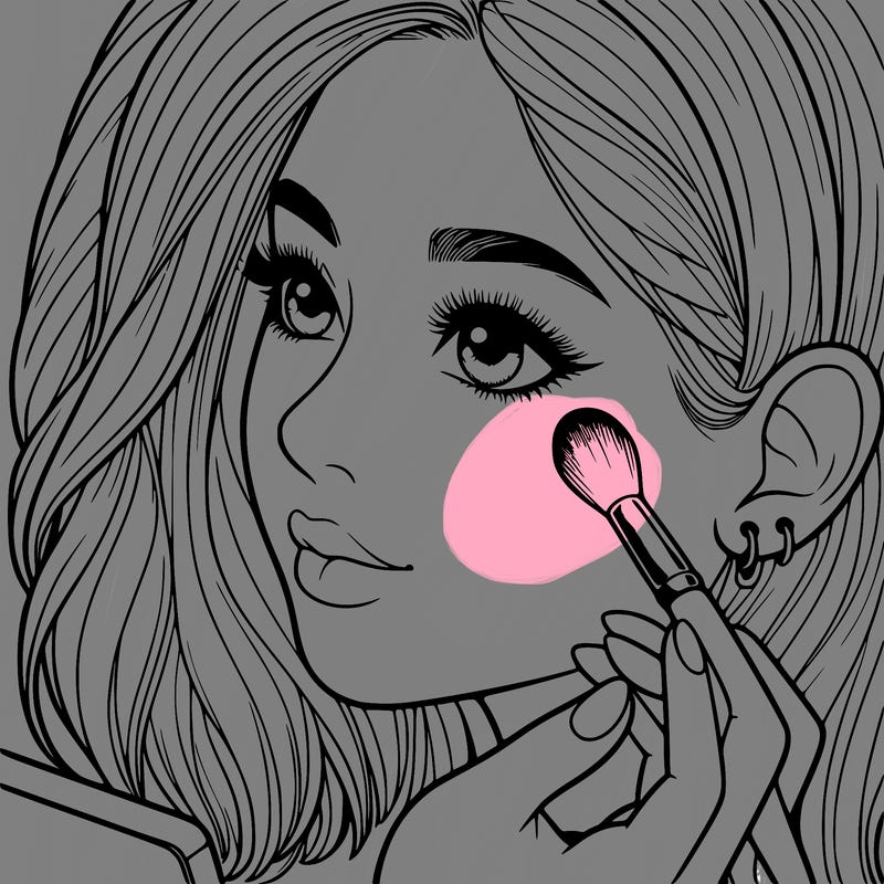 a realistic girl doing her makeup